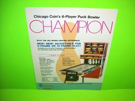 Champion Arcade Flyer Chicago Coin Original 1976 Shuffle Alley Bowling Game - $23.83