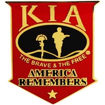 EagleEmblems P40222 Pin-Kia,America Remembers (Shield) Red/Blk (1.5&#39;&#39;) - £7.92 GBP