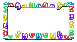 Peace Signs Novelty Metal License Plate Frame LPF-030 - £14.95 GBP
