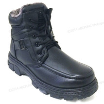 New Men&#39;s Winter Boots Black Ankle Fashion Fur Full Lined Zipper Warm Si... - €19,51 EUR+