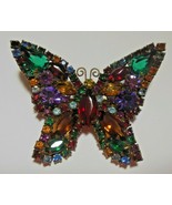 Vintage Juliana Butterfly Brooch Multi-color Rhinestones - £105.13 GBP