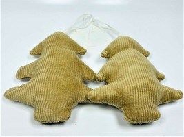 SET OF 2 Tree Ornaments - Beige Corduroy by CANVAS - $9.89