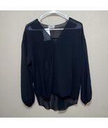 Hayden Kennedy BLACK SHEER Blouse Long Sleeve new Size XSMALL - $688.85 MXN