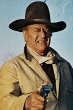 John Wayne wearing big stetson pulls gun Cahill 12x18 inch Poster - £15.69 GBP