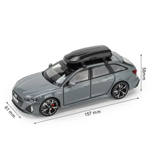 1:32 Audi RS6 Toy Car Model w Sound Light Doors Opened Alloy Diecast Grey  - £12.76 GBP