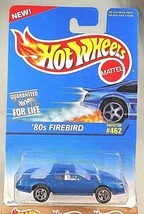 1995 Hot Wheels Blue/White Card #462 &#39;80s FIREBIRD Blue w/Chrome 5 Sp Variation - £9.88 GBP