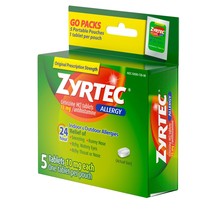 Zyrtec 24 Hour Allergy Tablets with Cetirizine HCl, 5 ct - Allergy Fever. - $13.85