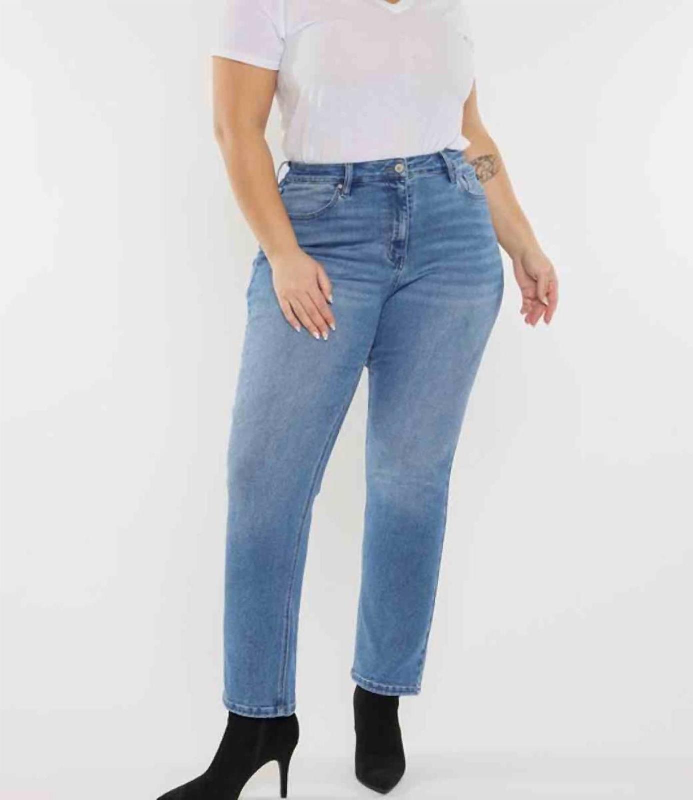 Kancan Alannah High Rise Slim Straight Jean - Plus Medium Wash - $40.00