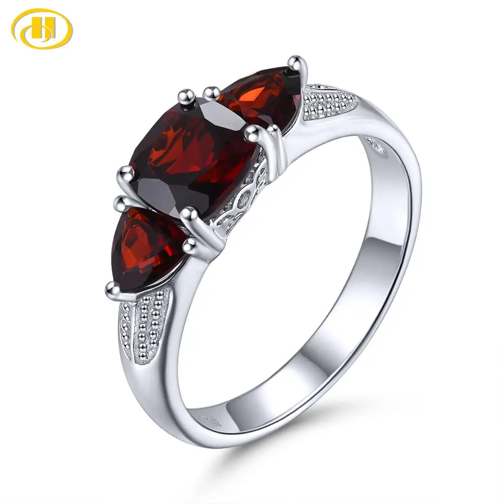 Mozambique Garnet 925 Silver Ring Natural Red Gemstone Solid 925 Sterling Silver - £41.70 GBP