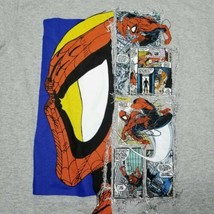 SpiderMan Comics Collage T-shirt Men&#39;s Gray Comic Strip Cover New Small  - $21.77