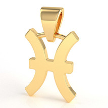 Pisces Zodiac Sign Pendant In Solid 14K Yellow Gold - $169.00