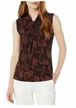 Tommy Hilfiger Womens Paisley Printed Knot-Neck Sleeveless Knit Top Blouse Small - £18.99 GBP