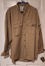 VolCore FR Long Sleeve Button Khaki Work Shirt Fire Resistant XL Cat2 NF... - $22.31