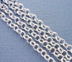 3ft Silver Plated Findings Rolo Link opened Cable Chains 5mm Jewelry mak... - £2.35 GBP