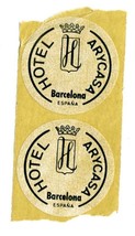 2 Arycasa Hotel Stickers Barcelona Spain  - $17.80