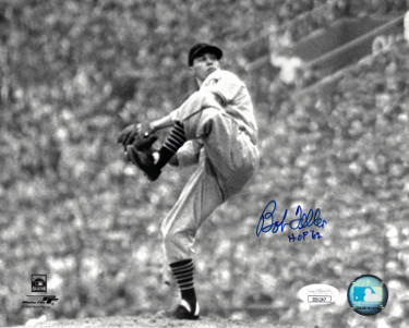 Bob Feller signed Cleveland Indians MLB Cooperstown B&W 8x10 Photo HOF 62- JSA - $37.95