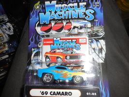 Muscle Machines Adult Collectible &quot;&#39;69 Camaro&quot; Blue Mint On Sealed Card - £2.99 GBP