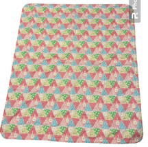 Vintage Reversible Floral Pink Homemade Patchwork Quilted Baby Blanket 47&quot; X 42&quot; - £19.34 GBP