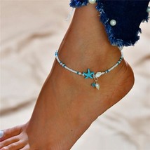 Silver Anklet Ankle Bracelet turquoise freshwater pearl 9&quot; plus 2&quot; extender  - £7.82 GBP