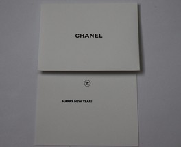 Authentic CHANEL Happy New Year White Card &amp; Envelope Blank Note Gift Set - £6.38 GBP