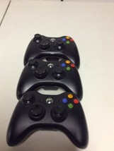 3 Genuine OEM Official Microsoft Xbox 360 Wireless Controller Black 1403 Tested - £49.53 GBP