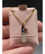 Vintage Walt Disney Productions Enamel Snow White Gold Tone Necklace  - $19.59