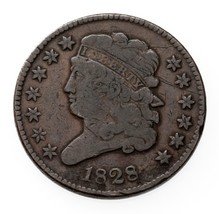 1828 Demi Cents En Très Bon VG État, Marron Couleur - $120.66