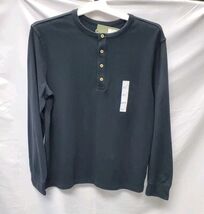 Goodfellow & Co. Men's Large Black Long Sleeve Thermal Henley T-Shirt image 2