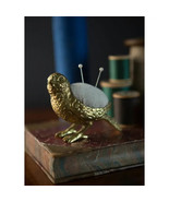 Vintage Reproduction Golden Pewter Bird Sewing Needle Holder - $643.56 MXN