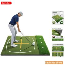 Dual Turf Golf Mat for Indoor and Outdoor Practice 5x4ft Green Durable - $159.34