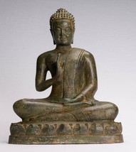 Antico Thai Stile Seduta Statua di Buddha - Insegnamento di Mudra - 35cm/35.6cm - £564.98 GBP