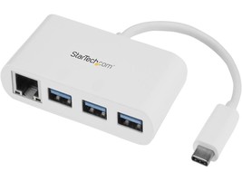 StarTech HB30C3A1GEA USB-C to Ethernet Adapter with 3 Port USB C Hub - Gigabit - - $100.99