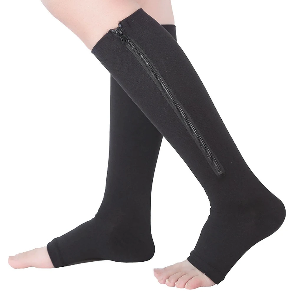 Midcalf length sock compression vein elastic stockings slim leggings stretch socks open thumb200