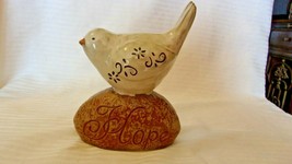 Ceramic Dove Bird Figurine Sitting on Rock, Hope Engraved on Rock, 6.5&quot; ... - £23.70 GBP