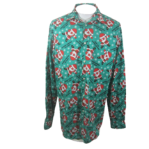 North Pole Men shirt long sleeve pit to pit 23 LT Christmas Shirt ugly S... - $21.77