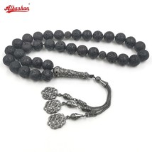  big size lava stone 33 turkish prayer beads bracelet black volcanic muslim ramadan eid thumb200