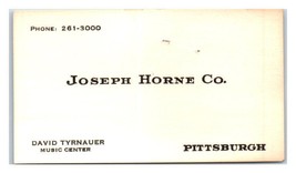 Joseph Horne&#39;s Dipartimento Conservare Affari Card Pittsburgh Musica Centrale - £31.17 GBP