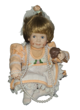 Danbury Mint Doll &quot;Amy&quot; by Elke Hutchens enjoying chocolate ice cream 7&quot; - $9.98