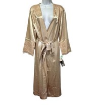 Vtg Marilyn Monroe by Warners Silk Satin Gold Robe Lace Sleeves Peignoir Sz P/S - £19.84 GBP