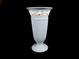 Wedgwood Queen’s Ware 8.00 Inch Blue Vase with White Grapes # 23261 - $31.63