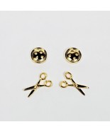 Button and Scissors Earring Set of 2 Gold - $551.19 MXN
