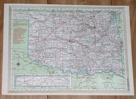 1950 Original Vintage Map Of Oklahoma / Verso Oregon Portland - £15.05 GBP