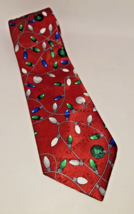 Silk Tie Necktie Yule Tie Greetings MMG Hallmark Christmas lights candy ... - £7.59 GBP