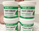 (4) Relief Peppermint Foot Cream Soothing &amp; Rejuvenating 6 oz - £19.17 GBP