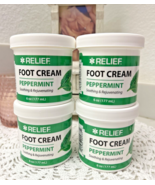 (4) Relief Peppermint Foot Cream Soothing &amp; Rejuvenating 6 oz - £18.86 GBP