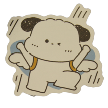 Puppy Dog Angel Wings Flying Sky Wink Cute Chibi Kawaii Sticker - $2.73
