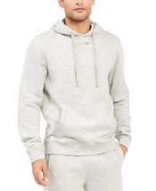 Guess Mens Sweatshirt Heather Gray Ombre Rainbow Logo Hoodie, Size XXL - £37.21 GBP