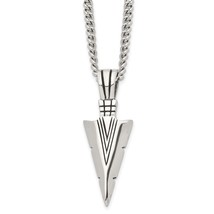 MJ Stainless Steel Antiqued and Polished Dagger Pendant on a 22 inch Cur... - $59.00