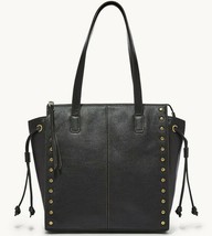 Fossil Brooklyn Shopper Black Leather Studded Tote SHB2671001 NWT $238 Retail Y - £96.55 GBP