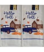 Fall Kitchen Linen Hello Fall Towels TWO S21a - $91.69 MXN